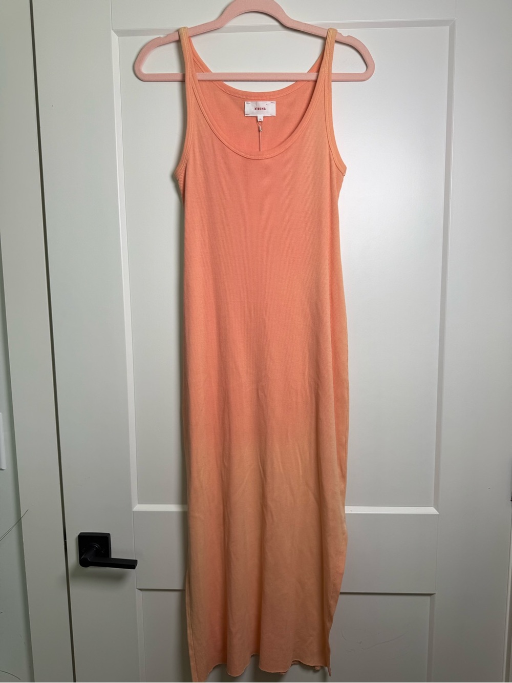 Xirena Beckett Dress Cantaloupe Orange Ribbed Maxi Dress XS NWT $165